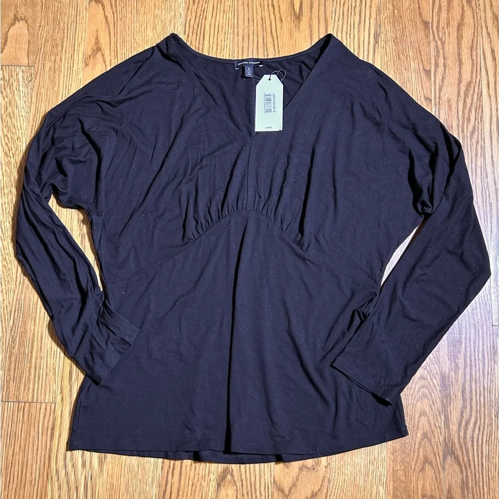 Universal Standard Liquid Jersey Long Sleeve Cross‎ Top - Picture 2 of 8
